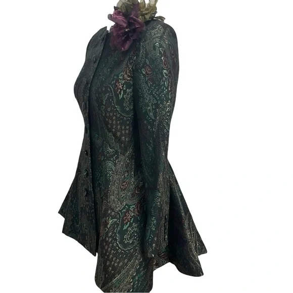 John Anthony Couture Green Paisley Evening Jacket - Picture 2 of 11